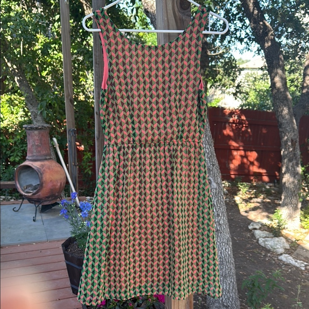 Vibrant Geometric Sleeveless Dress - Picture 1 of 3